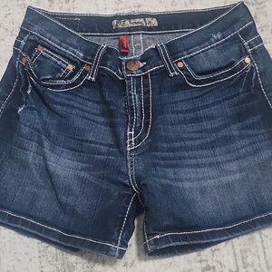 Buckle BKE Jean Shorts Womens 27 Blue Drew Mid Rise Casual Western Thick Stitch